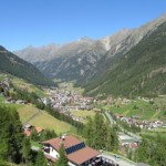"Village of Soelden seen from Gaislachkogl in Austria"