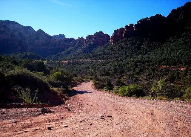 "Dirt road leading to Cow Pies Trail in Sedona"